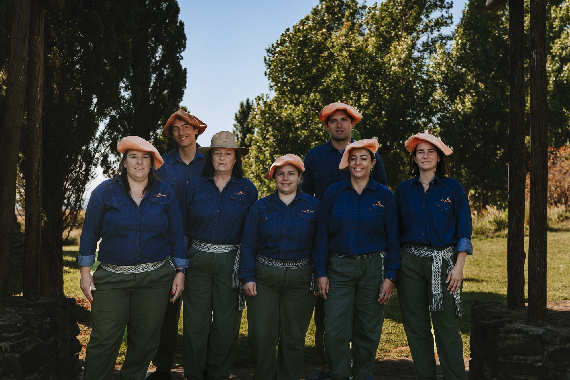 The team under the pergola